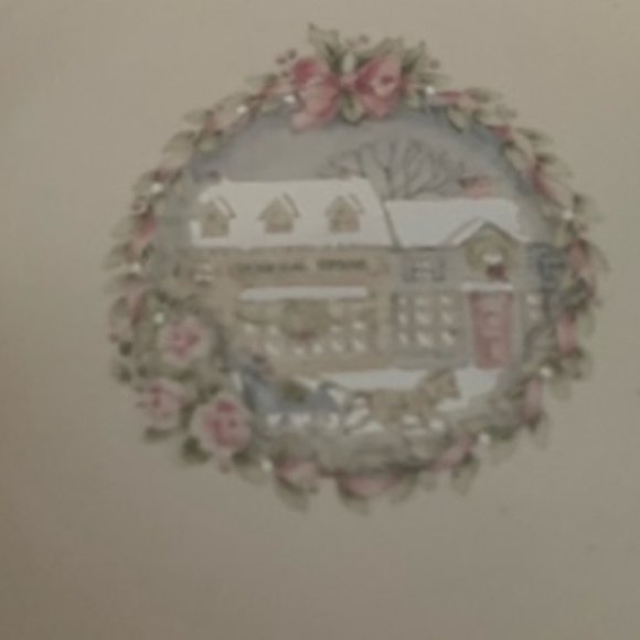 Pfaltzgraff Tea Rose Scalloped Edge Holiday Serving Bowl Plate - Picture 4 of 9